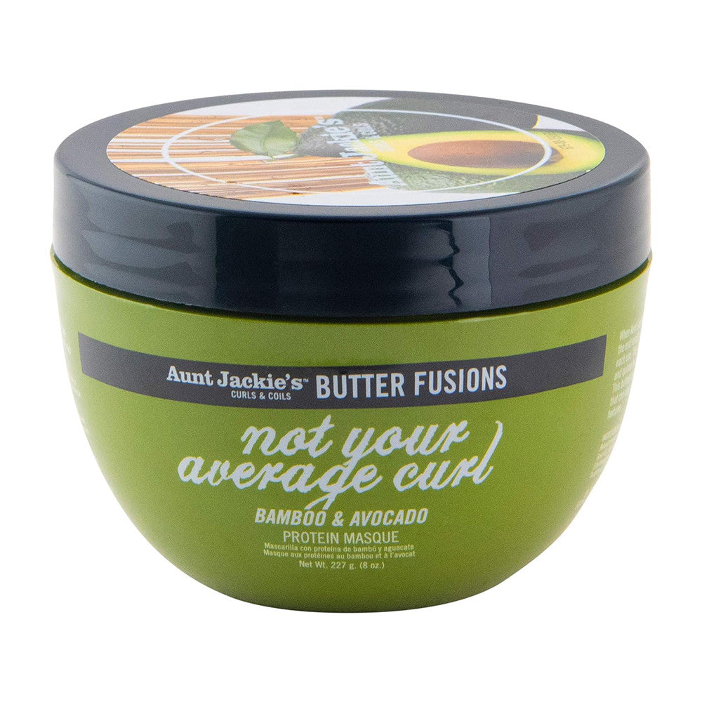 Aunt Jackies Butter Fusions Not Your Average Curl Bamboo and Avocado Hair Conditioning Protein Masque, 8 Oz